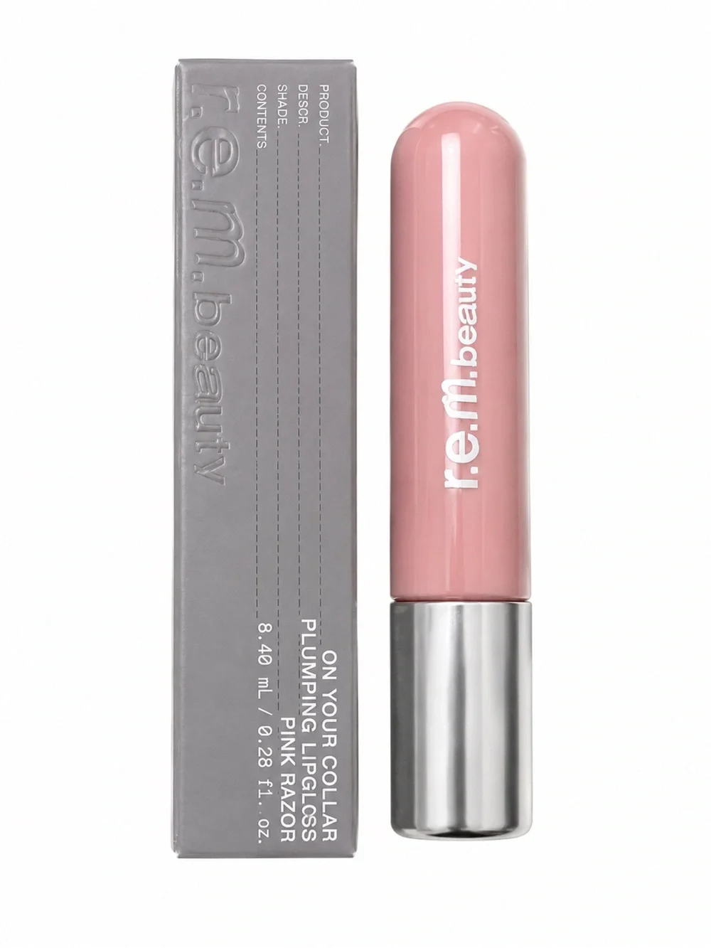 R.E.M BEAUTY On Your Collar Plumping Lip Gloss in Pink Razor NIB